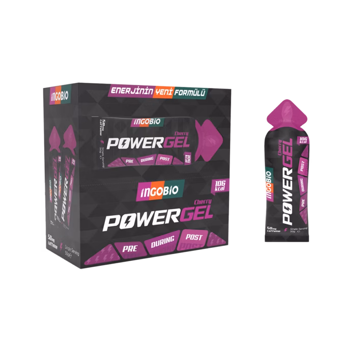 PowerGEL Cherry + 50mg Caffeine Elektrolit İçeren Vişne Aromalı Kafeinli Sporcu Enerji Jeli - 15 Adet